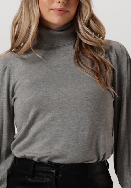Graue NOTRE-V Rollkragenpullover BASIC KNIT BLOUSE - large