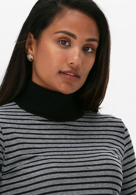 Schwarze MOS MOSH Top CASIO LS-STRIPE ROLLNECK - large