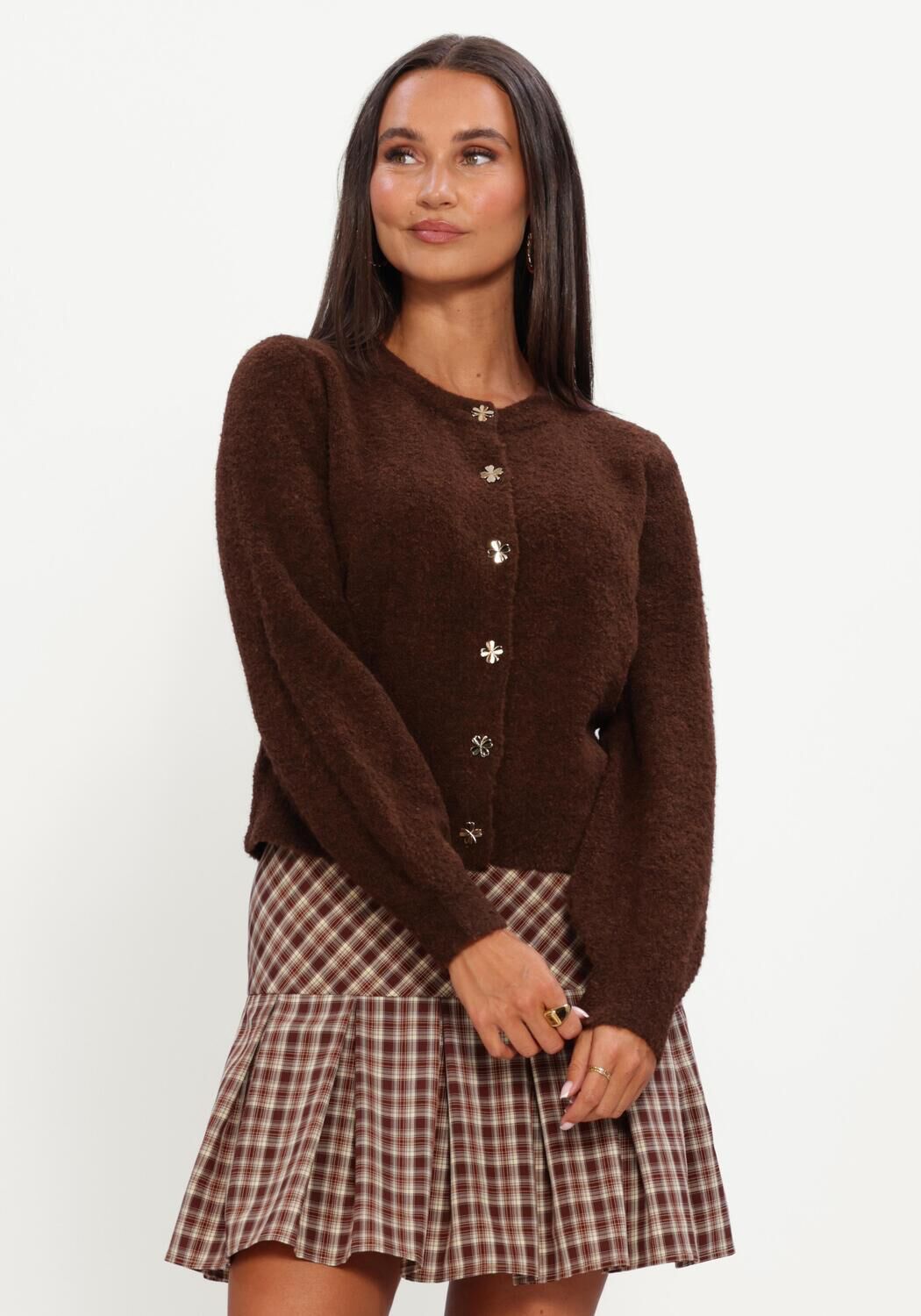 Braune YDENCE Pullover CARDIGAN EDEN - large