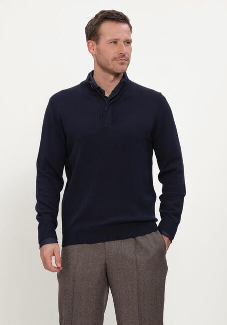Dunkelblau STEFANO LAURAN Pullover DOUBLE KNIT ZIP - large