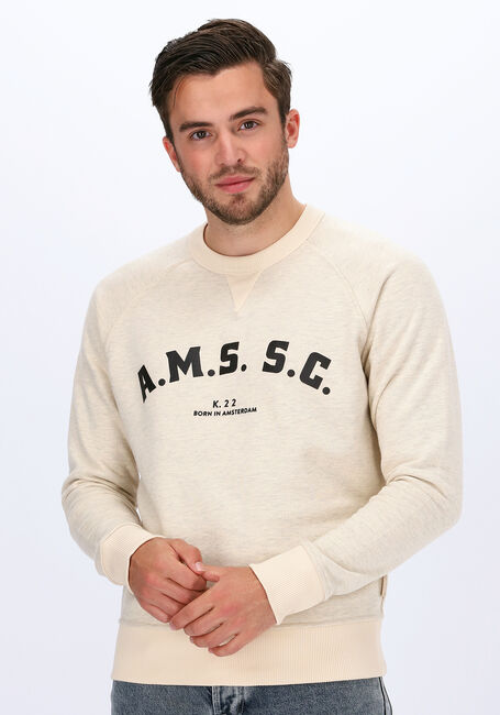 Ecru SCOTCH & SODA Sweatshirt REVERSIBLE SWEAT WITH VARSITY  - large