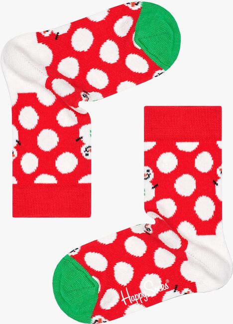 Rote HAPPY SOCKS Socken BIG DOT SNOWMAN - large