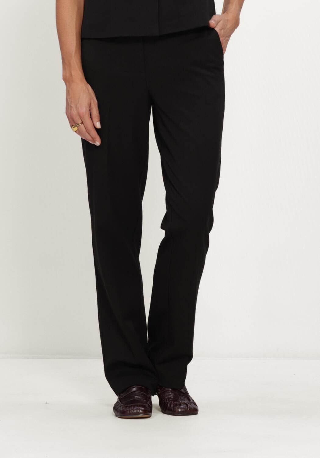 Schwarze OBJECT Hose OBJLISA MW STRAIGHT PANT NOOS - large