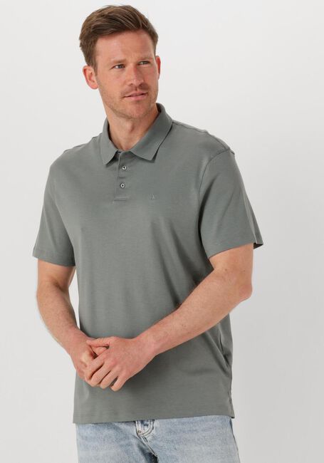 Graue CALVIN KLEIN Polo-Shirt SS SUPIMA CHEST EMB - large