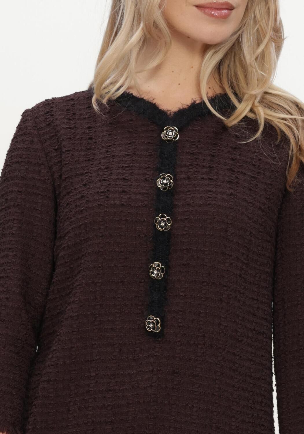 Braune ANA ALCAZAR Minikleid DRESS BUTTONS - large