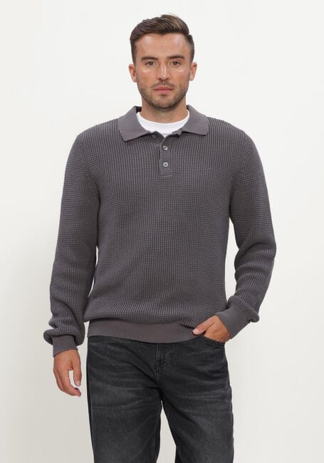 Dunkelgrau JC RAGS Pullover POLO LONG SLEEVE EFE - large