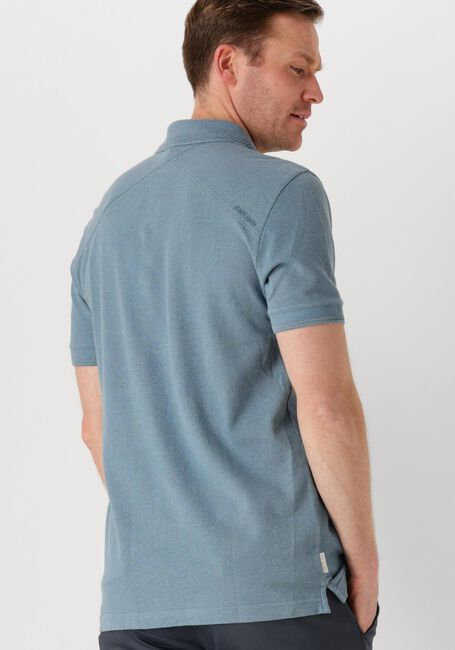 Blaue CAST IRON Polo-Shirt SHORT SLEEVE POLO POPCORN JERSEY MELANGE - large