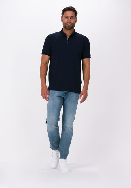 Dunkelblau SELECTED MEN Polo-Shirt SLHFAVE ZIP SS POLO B - large