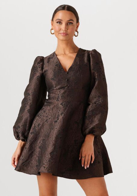 Braune NEO NOIR Minikleid MILLY BROCADE DRESS - large