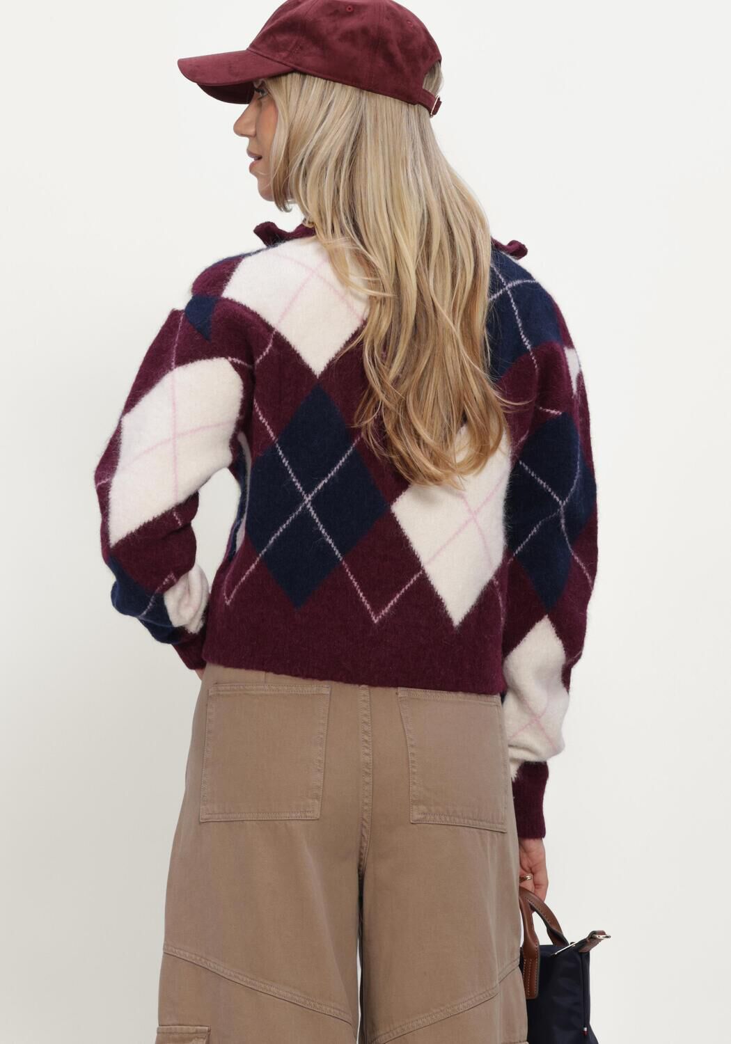 Bordeaux TOMMY JEANS Pullover TJW FLUFFY QUARTER ZIP SWEATER - large