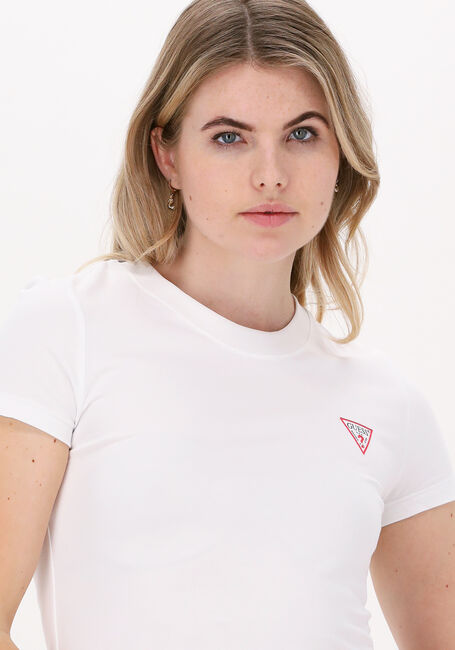 Weiße GUESS T-shirt MINI TRIANGLE CN - large