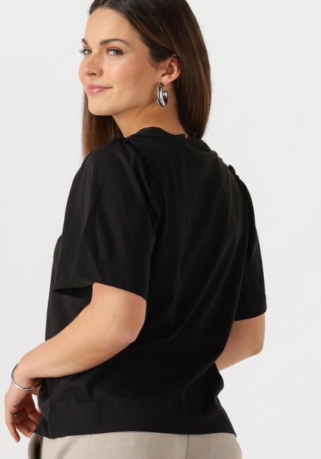 Schwarze SELECTED FEMME T-shirt SLFPENELOPE 2/4 RUFFLE TEE - large