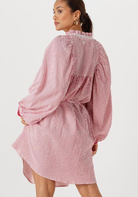 Rote POM AMSTERDAM Minikleid DRESS SEERSUCKER RED WHITE - large