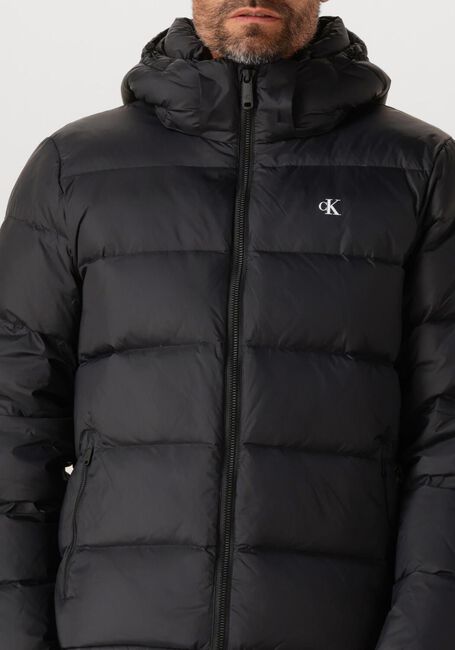 Schwarze CALVIN KLEIN Wattierte Jack LS NYLON ZIP OFF HOOD DOWN PURRFER - large