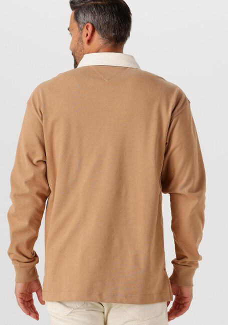 Camelfarbene TOMMY HILFIGER Polo-Shirt PEACHED CREST SOLID RUGBY - large