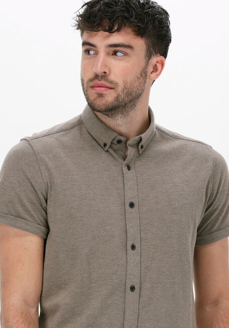 Taupe DSTREZZED Casual-Oberhemd SHIRT BUTTON DOWN S/S MELANGE PIQUE - large