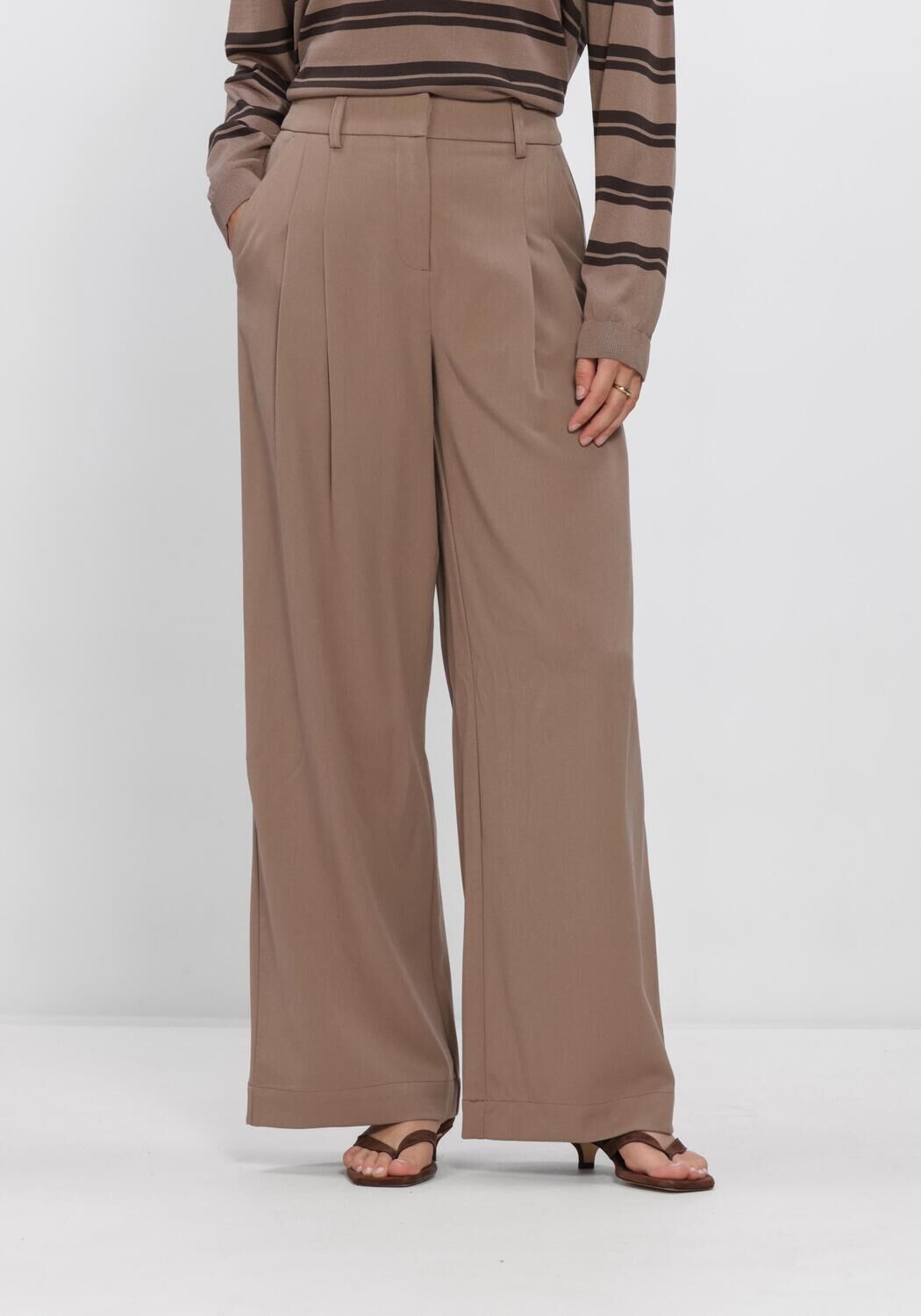 Hellgrau MSCH COPENHAGEN Weite Hose MSCHHENRIKA HW PANTS - large