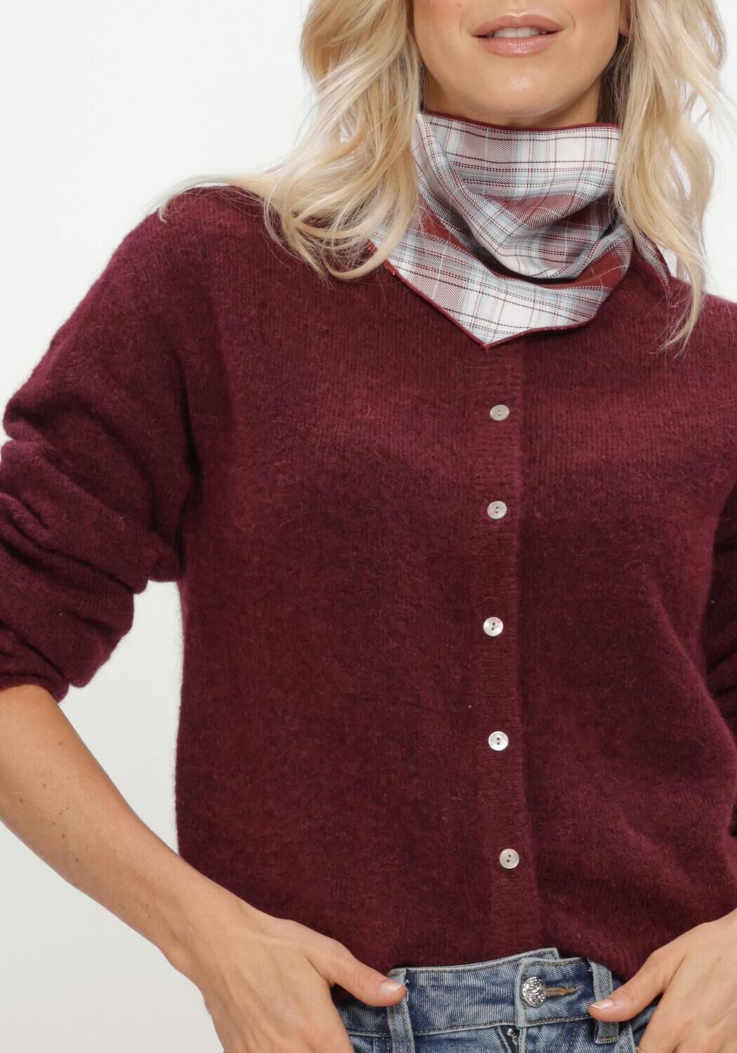 Bordeaux OBJECT Pullover OBJAGATE L/S RE KNIT CARDIGAN NOOS - large