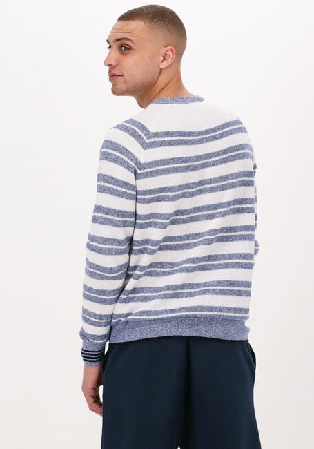 Blaue SCOTCH & SODA Pullover STRUCTURED KNIT LINEN-BLEND CREWNECK PULLOVER - large