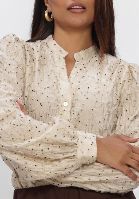 Beige NUKUS Blusen LIZZY BLOUSE VNECK DOTS - large