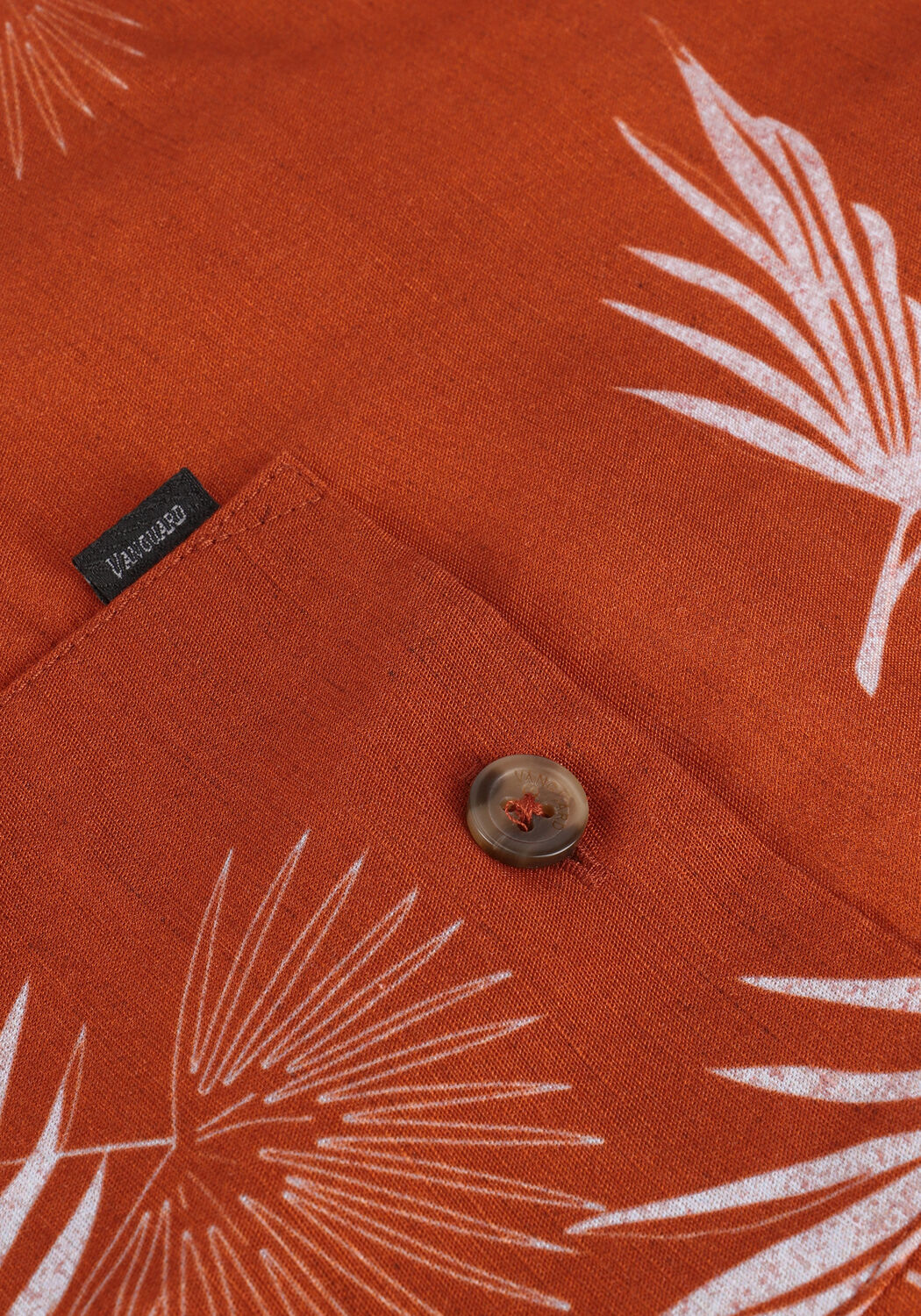 Rote VANGUARD Casual-Oberhemd SHORT SLEEVE SHIRT PRINTED TENCEL COTTON LINEN - large