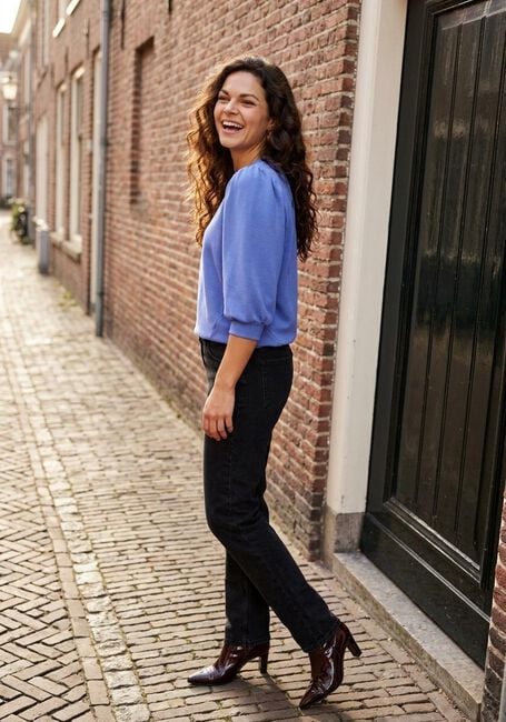 Blaue SELECTED WOMEN Top SLFTENNY 3/4 SWEAT TOP - large
