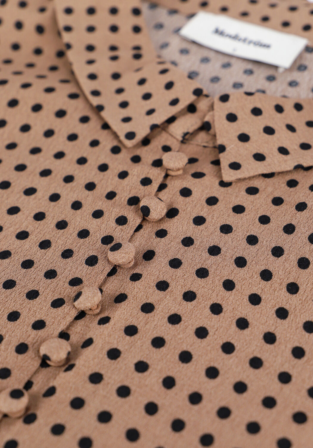 Camelfarbene MODSTR&Ouml;M Blusen LOHAN PRINT SHIRT - large