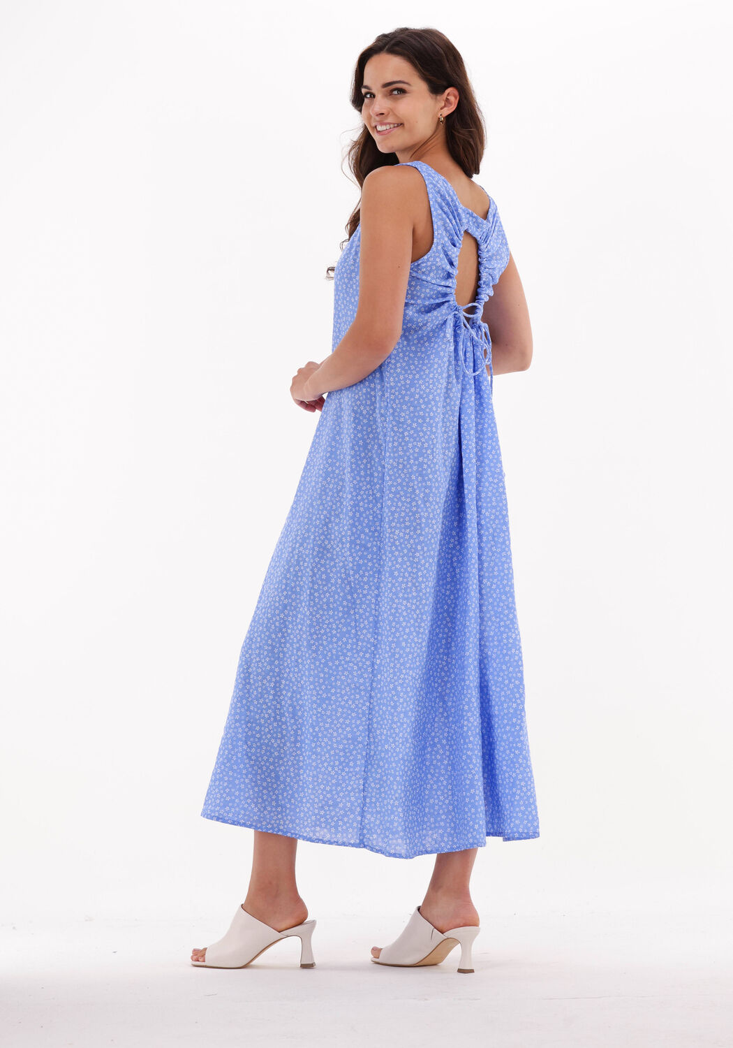 blaue na kd midikleid organic open back midi dress