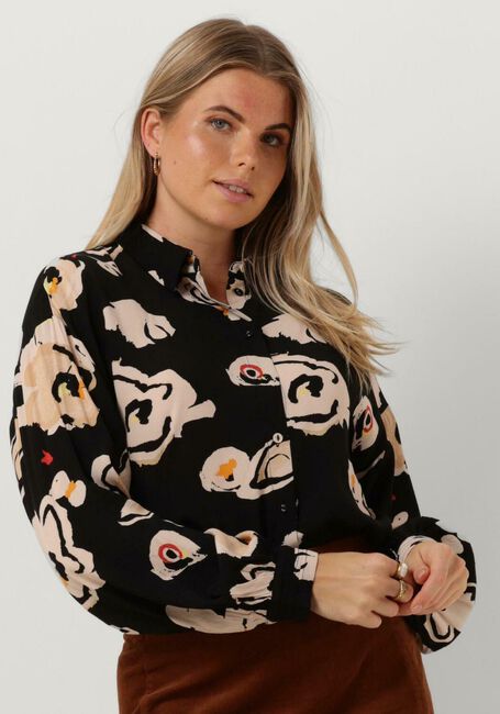 Schwarze POM AMSTERDAM Blusen FLOWER GLORY BLACK - large