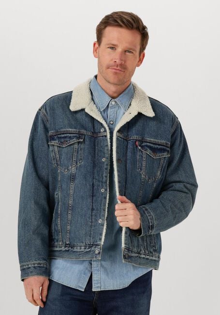 Blaue LEVI'S Jeansjacke TYPE 3 SHERPA TRUCKER - large