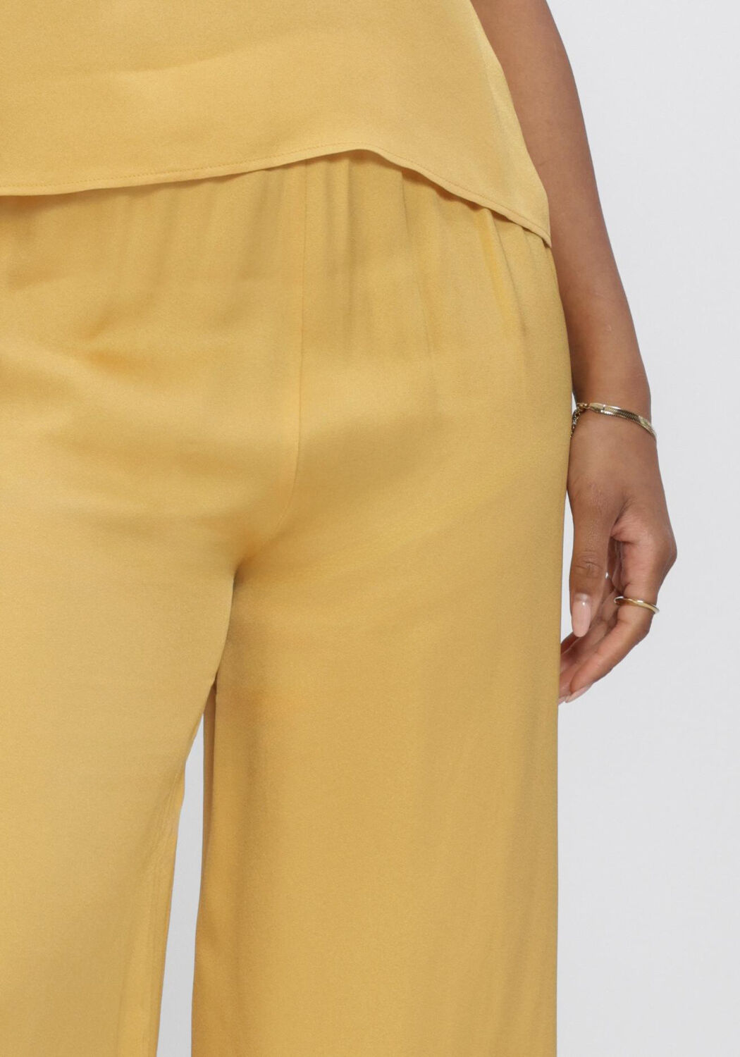 Beige SELECTED WOMEN Weite Hose SLFLAURA HW SLIT PANT B - large