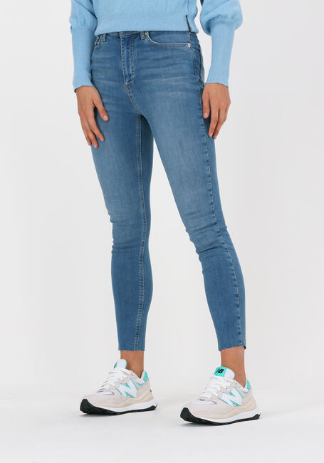 Blaue NA-KD Skinny jeans SKINNY HIGH WAIST RAW HEM JEAN - large