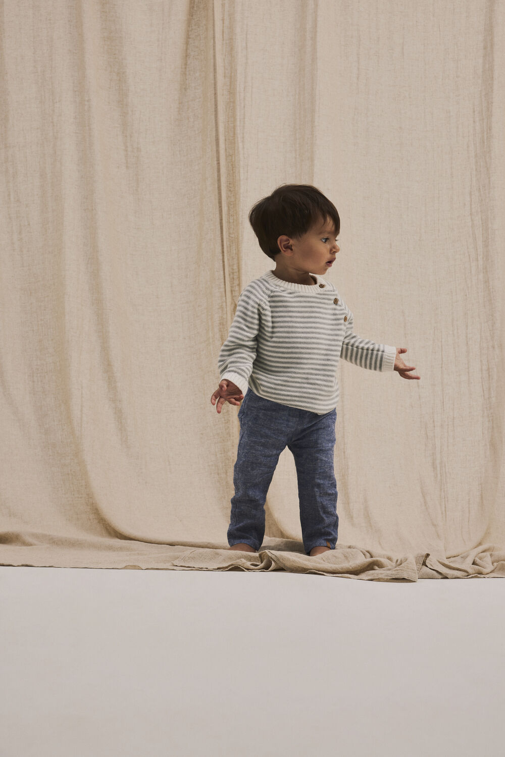 Ecru LIL' ATELIER Pullover NBMKADIN LS WRAP KNIT LIL - large