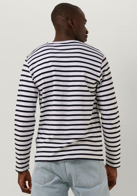 Weiße SELECTED HOMME  SLHBRIAC STRIPE LS O-NECK TEE - large