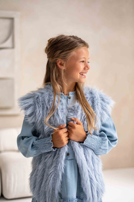 Blaue LIKE FLO Gilet DOUTZE FUR BODYWARMER - large