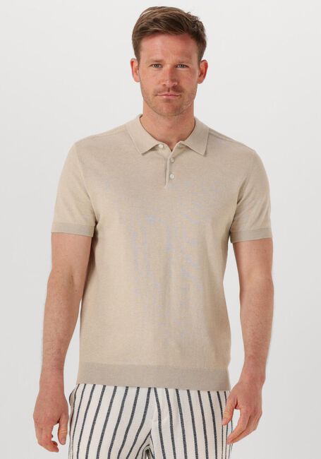 Beige SELECTED HOMME Polo-Shirt SLHBERG SS KNIT POLO NOOS - large