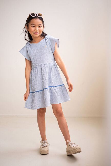 Blaue LIKE FLO Minikleid FANCY KNOT AOP DRESS - large