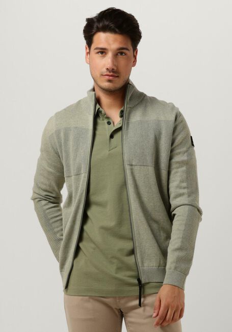 Grüne VANGUARD Strickjacke ZIP JACKET COTTON MELANGE - large