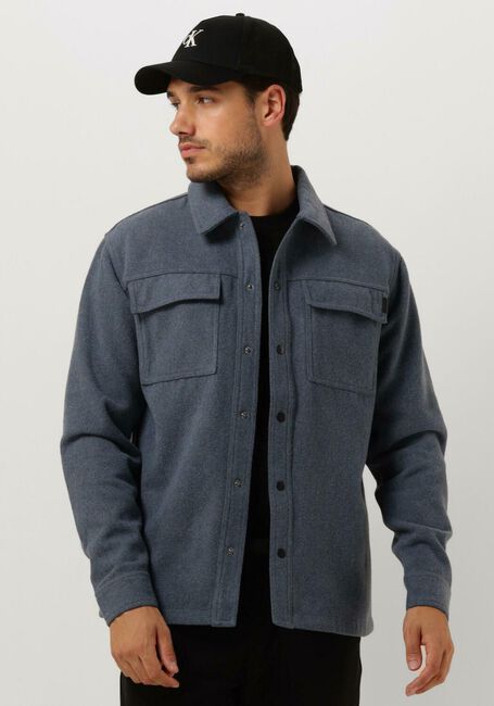 Blaue PUREWHITE Overshirt WOOL LOOK OVERSHIRT WITH POCKET AT FRONT - large