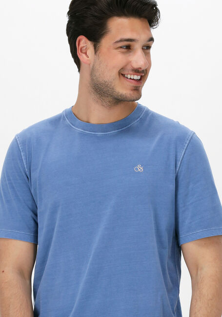 Hellblau SCOTCH & SODA T-shirt GARMENT-DYED CREWNECK TEE WITH EMBROIDERY LOGO - large