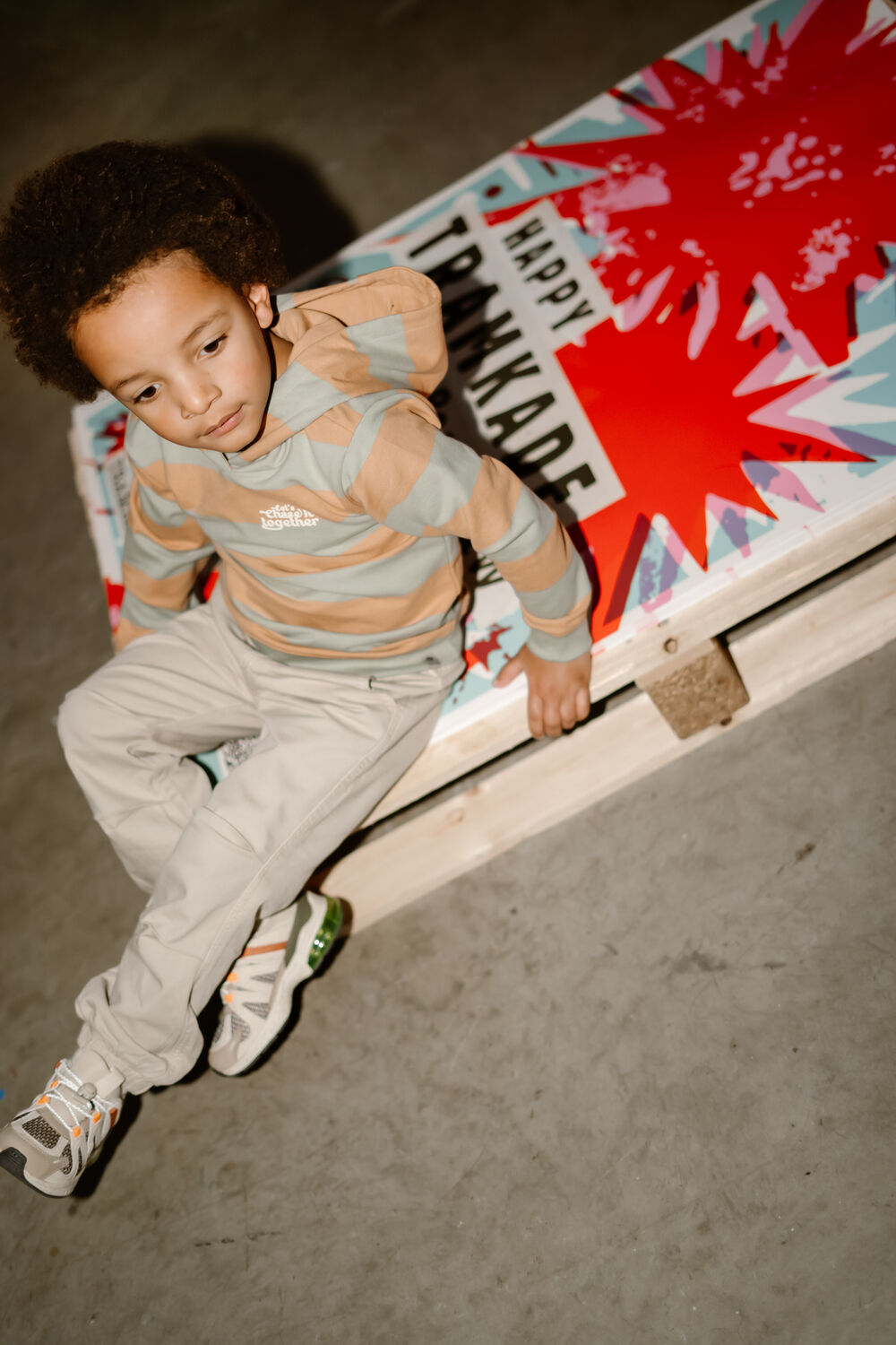 Mehrfarbige/Bunte DAILY7 Pullover HOODIE STRIPE - large