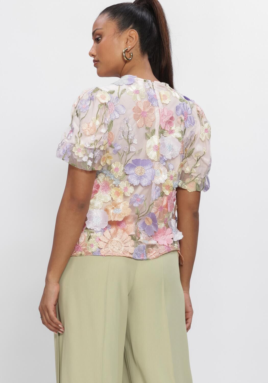 Lila Y.A.S. Tops & T-shirts YASFLOWERING SS TOP - large