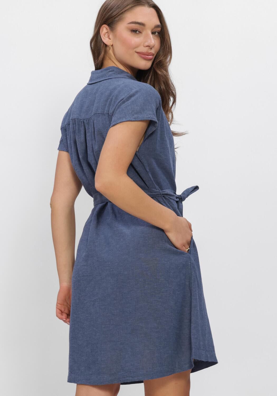 Blaue MSCH COPENHAGEN Kleider MSCHVIANA GINIA SS SHIRT DRESS - large