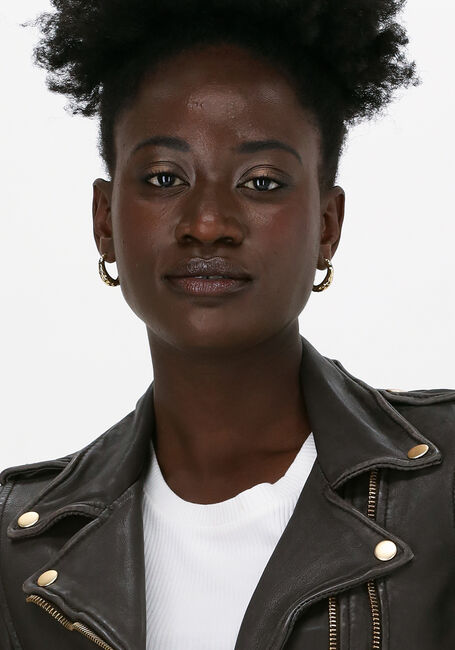 Braune GOOSECRAFT Lederjack GC BIKER513 - large