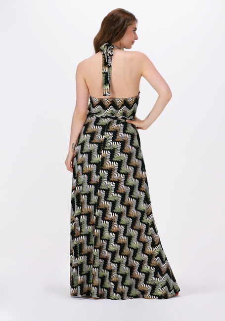 Schwarze VANILIA Maxikleid RETRO ZIGZAG DRESS - large