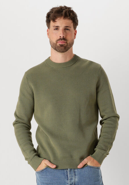 Gr&uuml;ne SELECTED MEN Pullover SLHDANE LS KNIT STRUCTURE CREW NECK NOOS - large