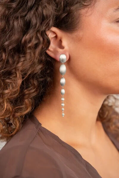Silberfarbig LOTT. GIOIELLI Ohrringe CL EARRING WATERFALL OF STONES L - large