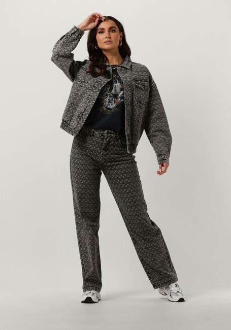 Dunkelgrau ALIX THE LABEL Jeansjacke LADIES WOVEN FANCY DENIM JACKET - large