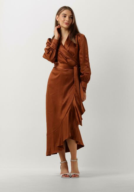Braune NOTRE-V Midikleid NV-DORISSA SATIN DRESS - large