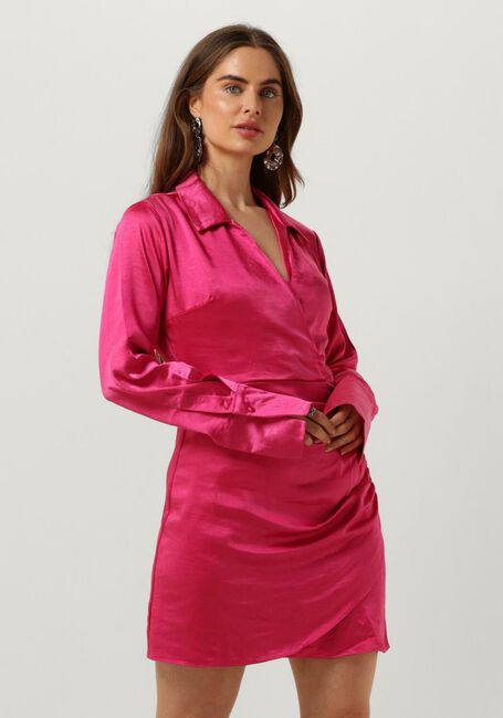 Fuchsie COLOURFUL REBEL Minikleid RUNA SATIN MINI DRESS - large